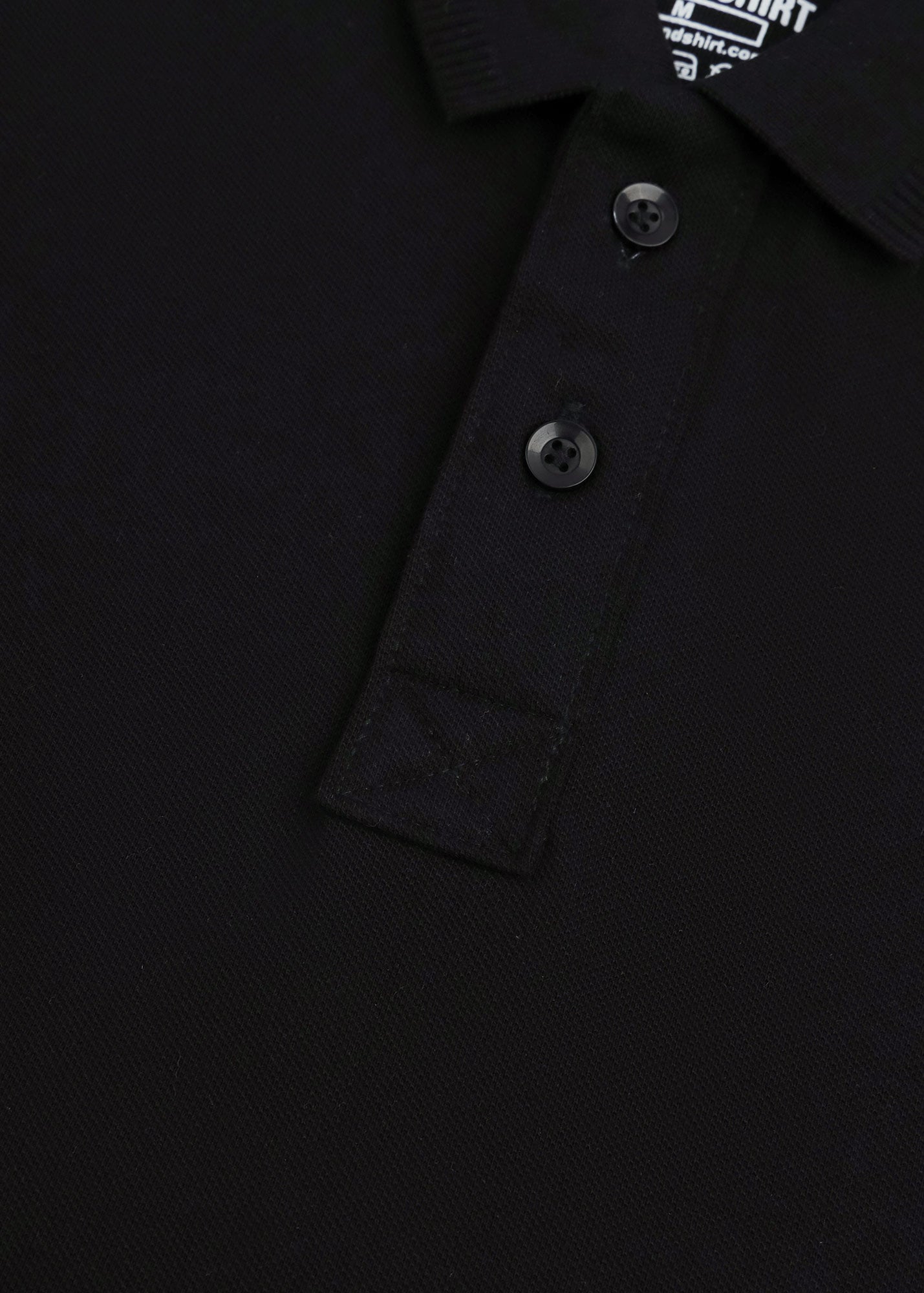 Solid Black Pique Polo Shirt