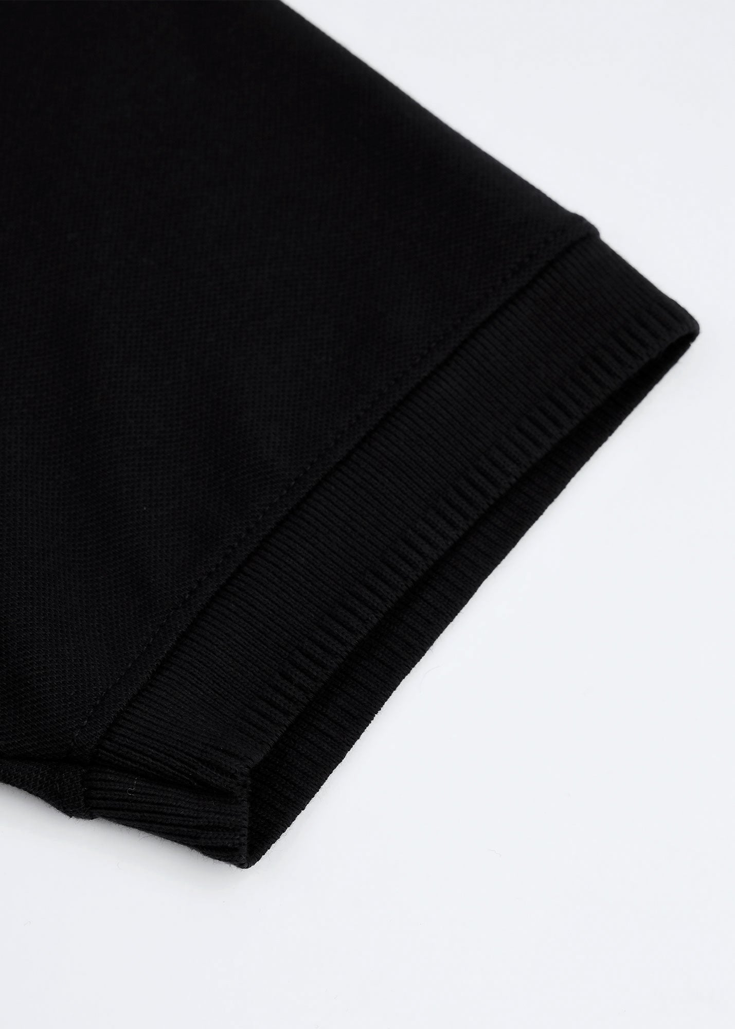 Solid Black Pique Polo Shirt
