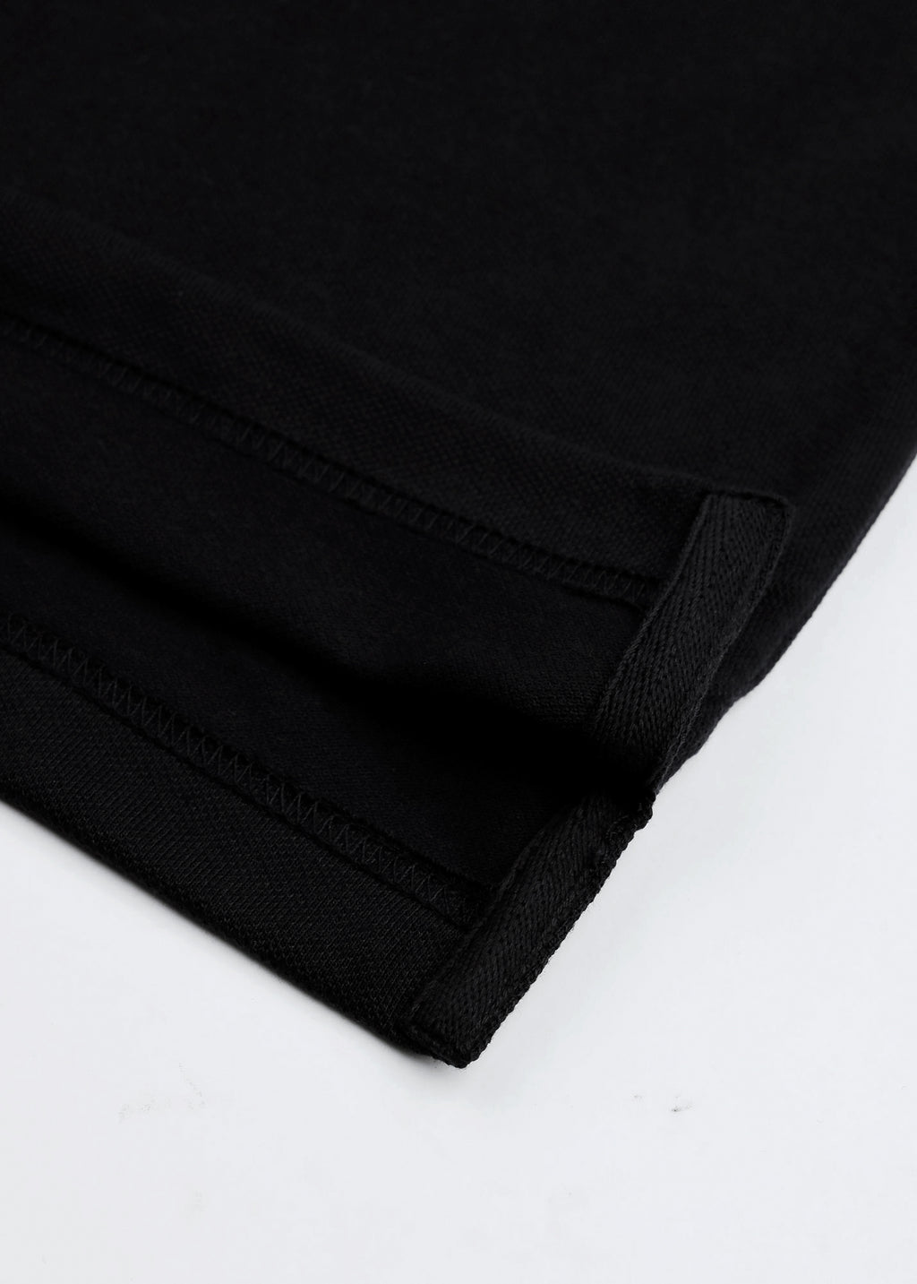 Solid Black Pique Polo Shirt