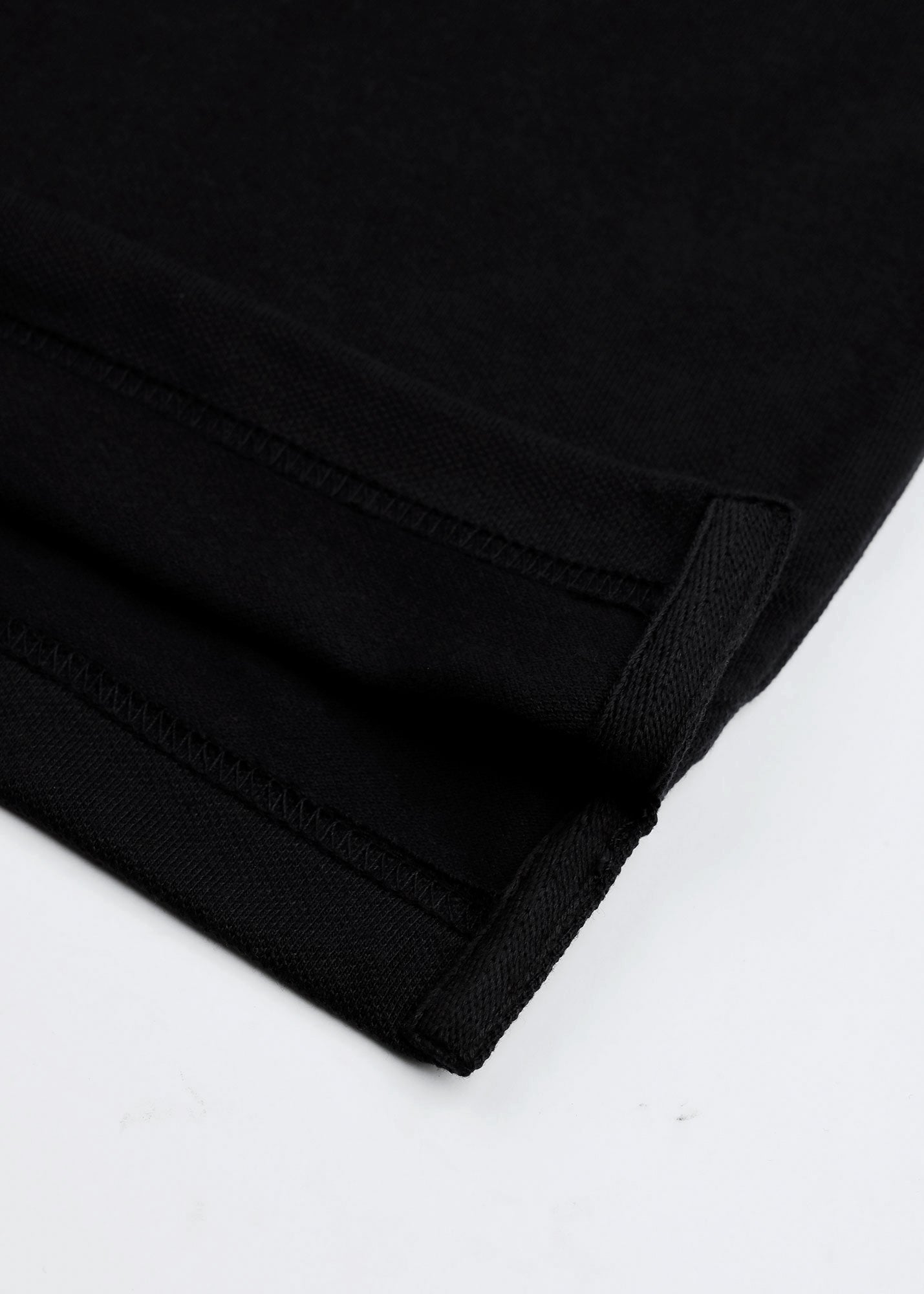 Solid Black Pique Polo Shirt