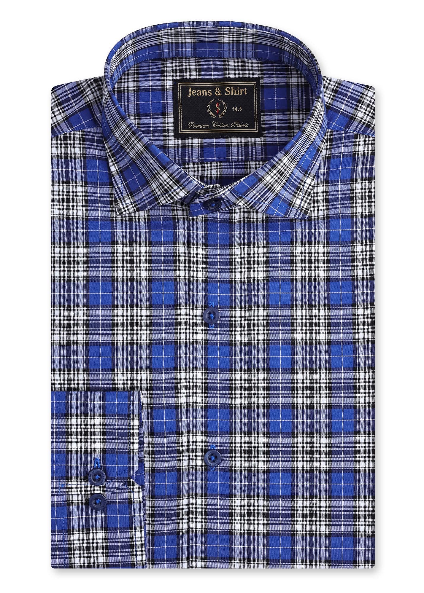 Blue Broad Check Formal Shirt