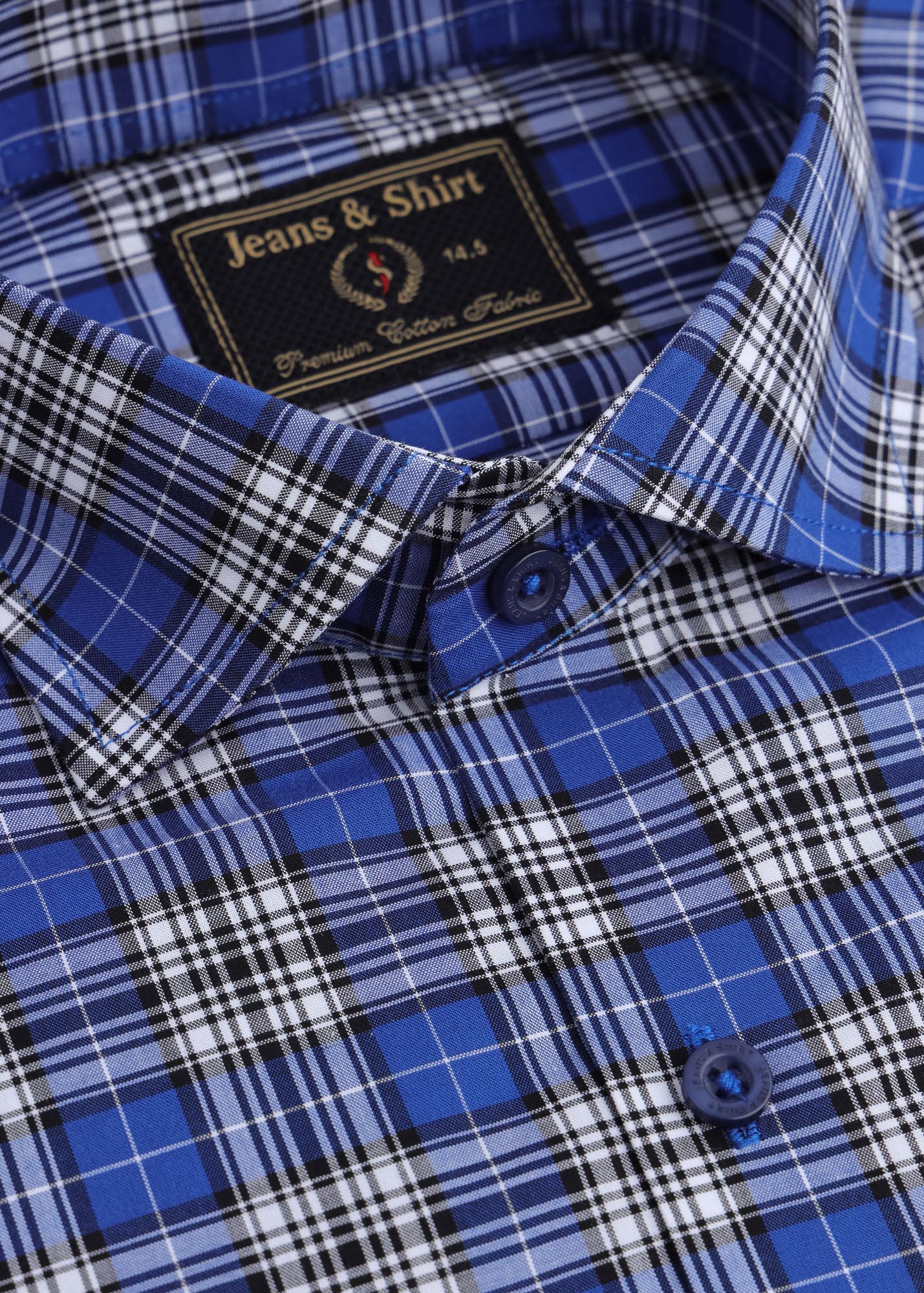 Blue Broad Check Formal Shirt