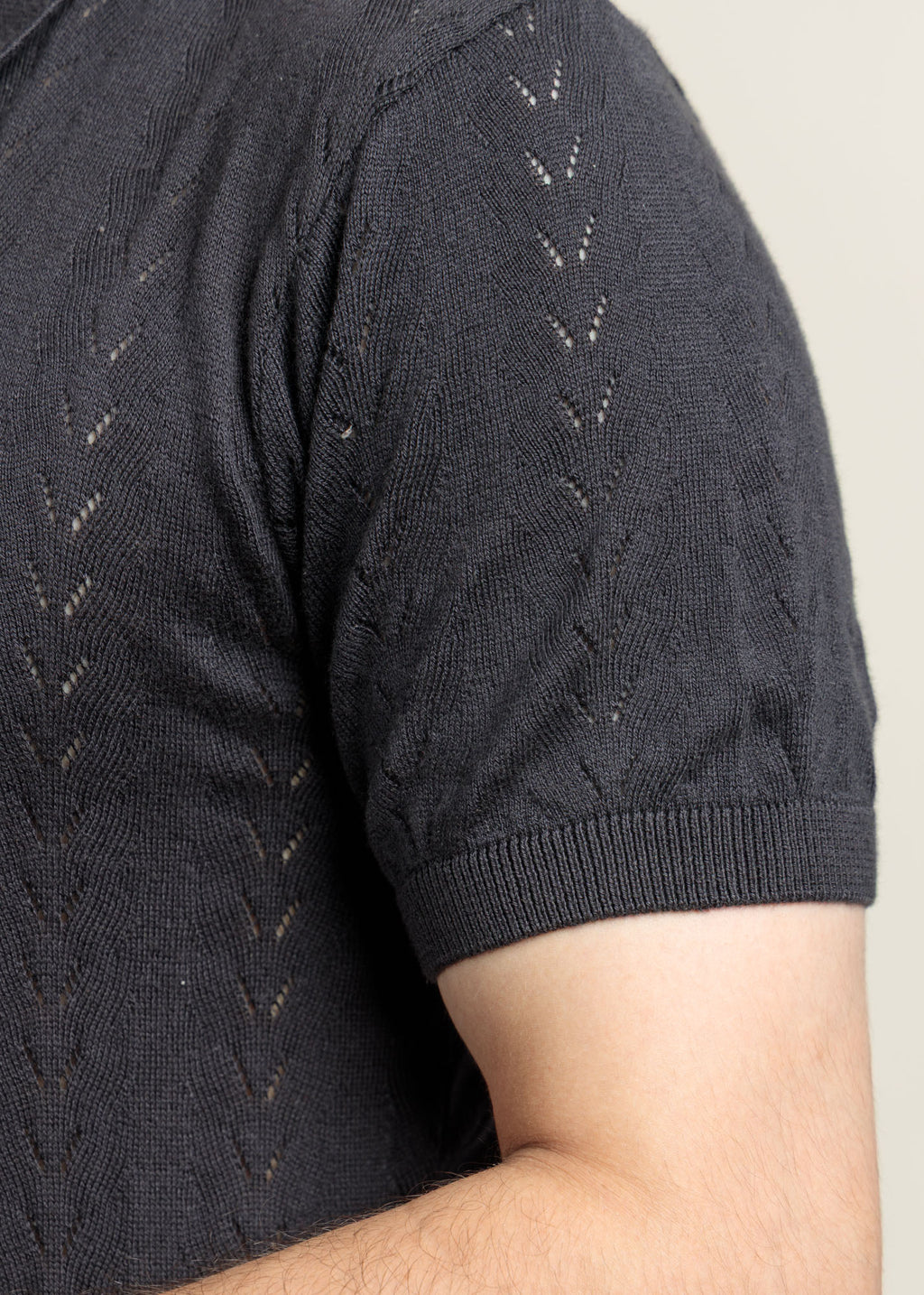Men's Knit Polo-Graphite