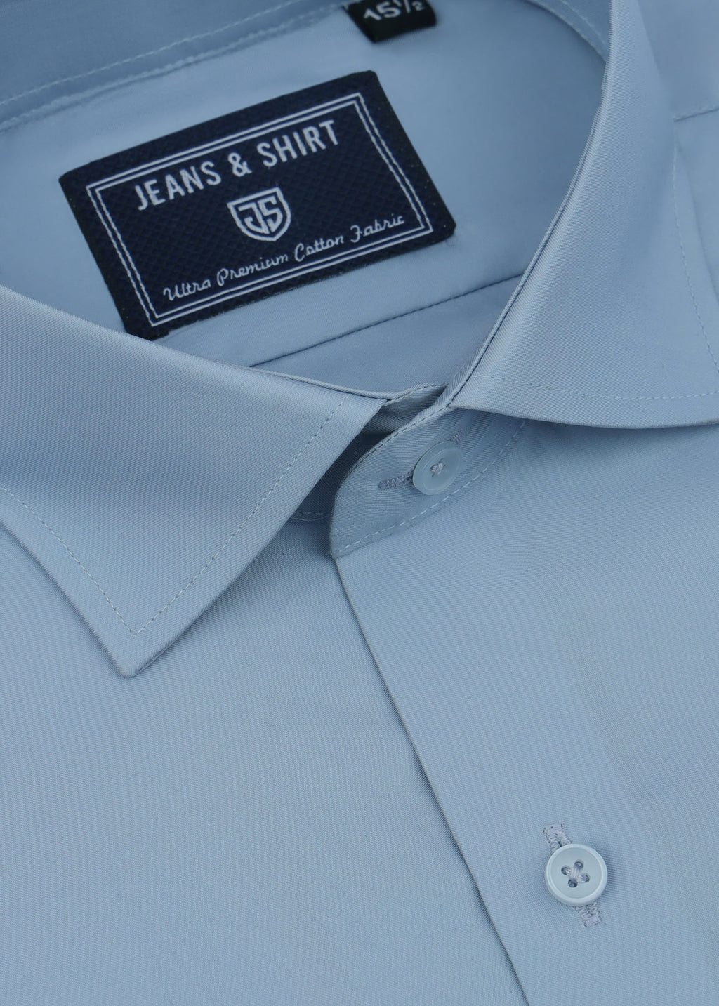 Cloud Blue Cotton Satin Formal Shirt