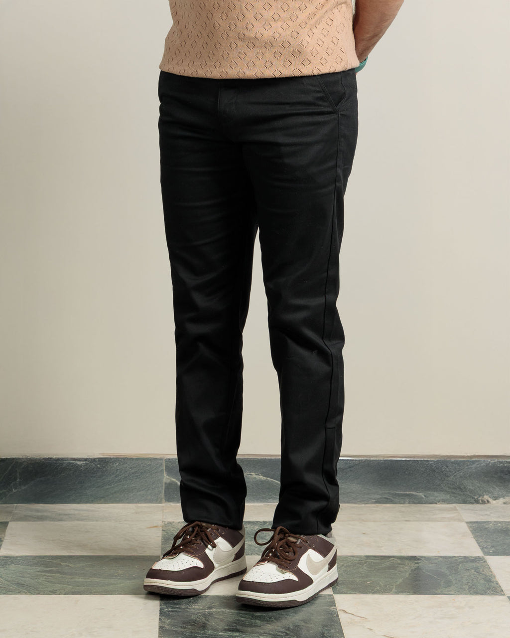 Premium Black Tapered Fit Cotton Pants