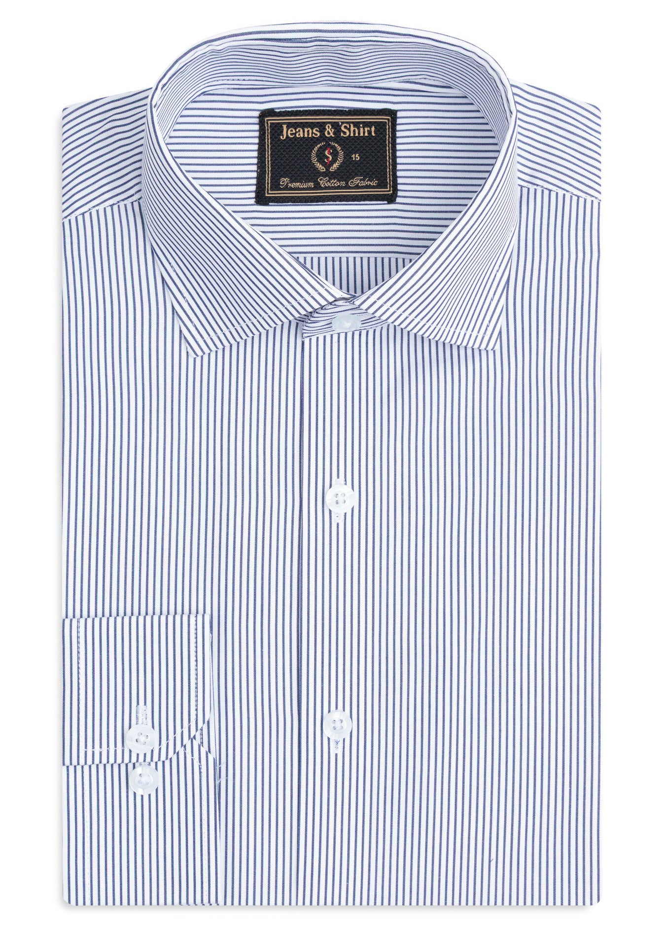 Blue & White Fine Stripe Formal Shirt