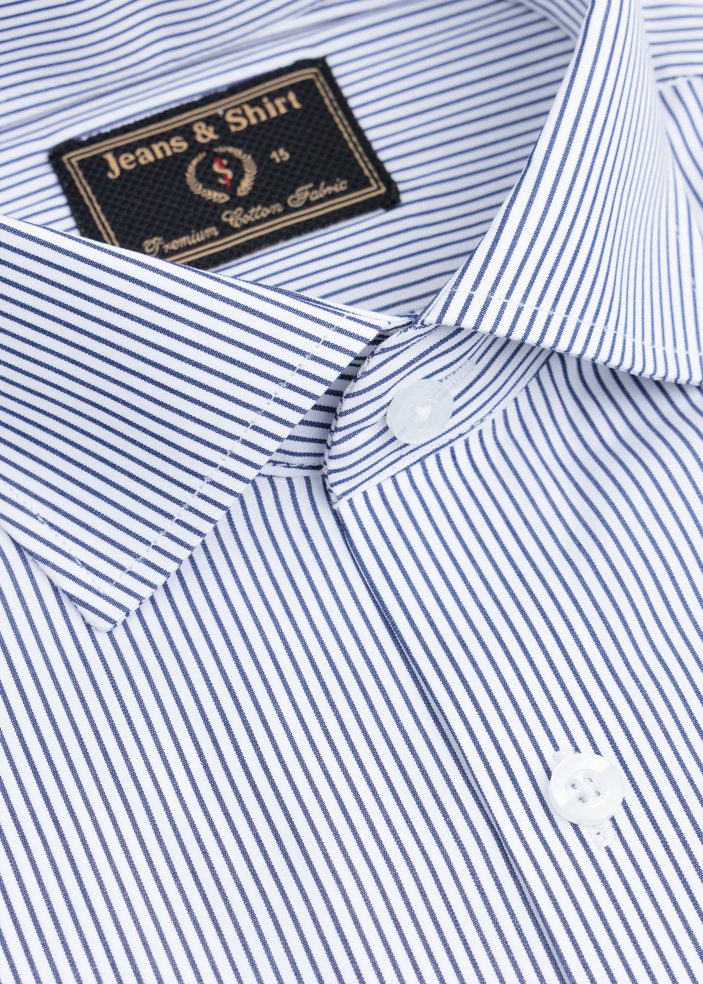 Blue & White Fine Stripe Formal Shirt