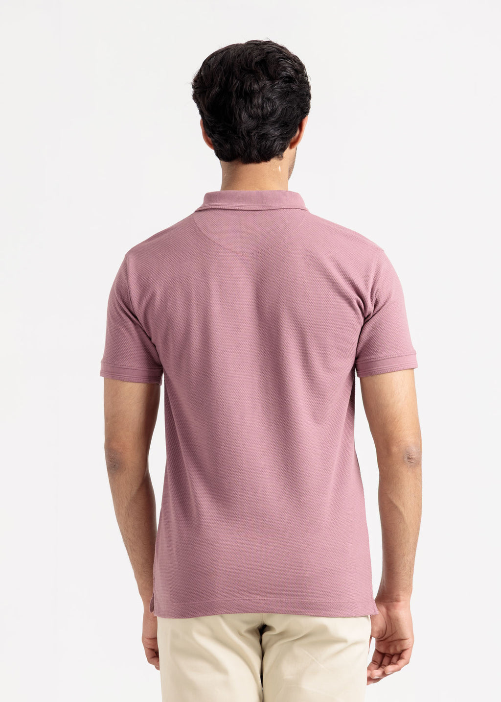 Popcorn Jacquard Polo Shirt — Wisteria