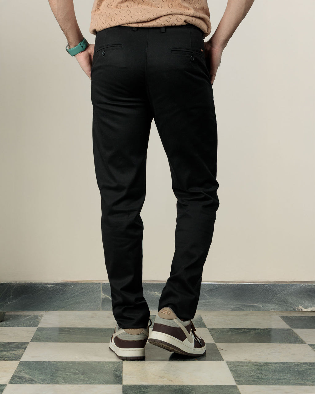 Premium Black Tapered Fit Cotton Pants