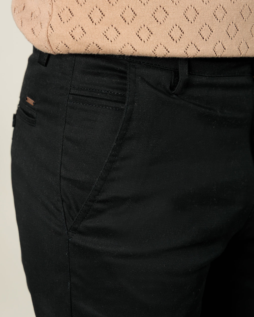 Premium Black Tapered Fit Cotton Pants