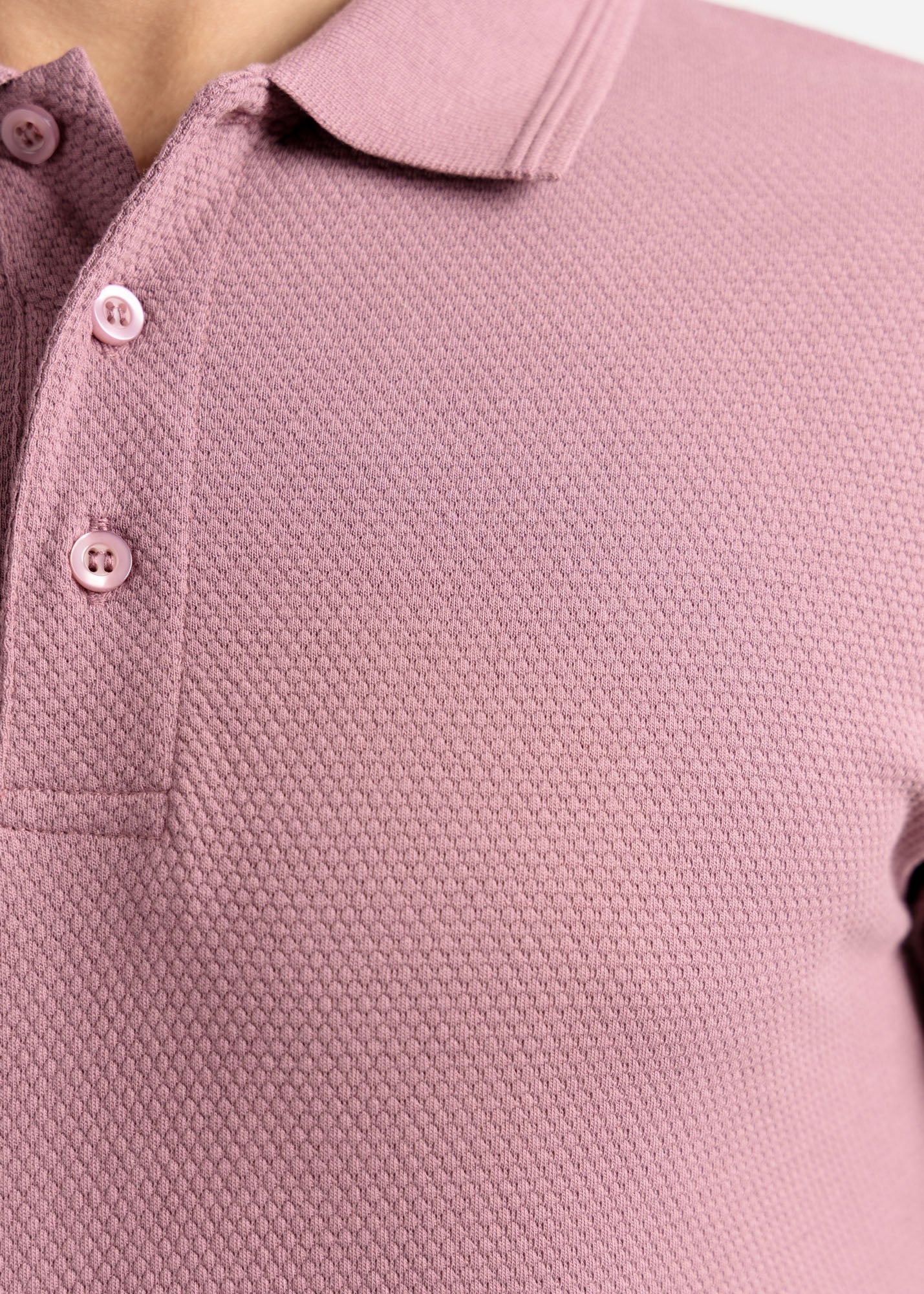 Popcorn Jacquard Polo Shirt — Wisteria