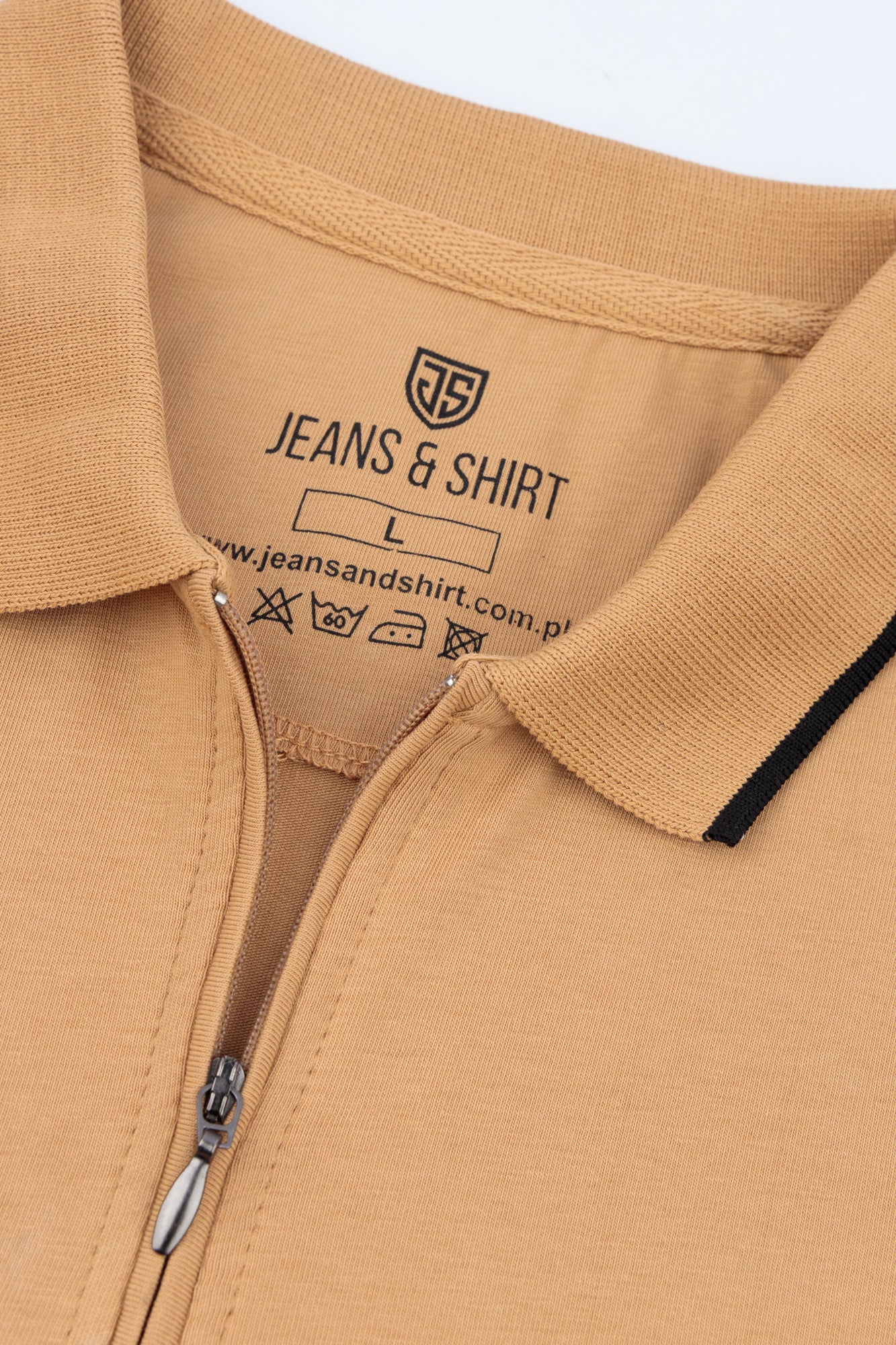 Light Camel Zip Polo Shirt