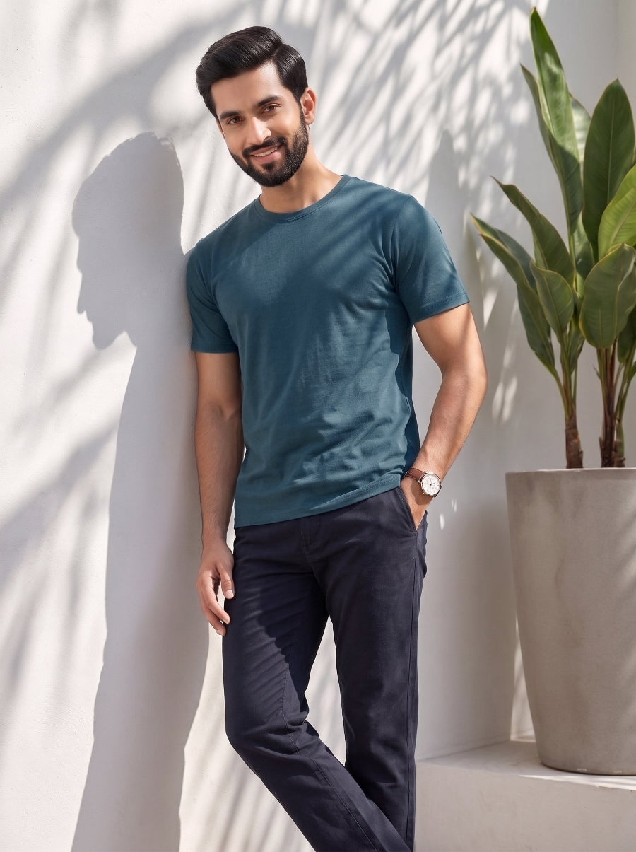 All Day Cotton Stretch T-Shirt – Teal