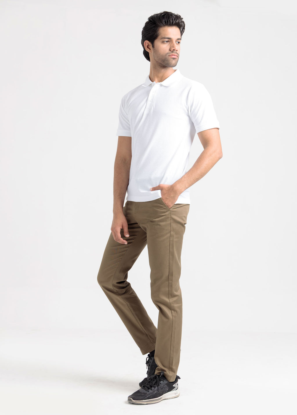 Popcorn Jacquard Polo Shirt — Clean White
