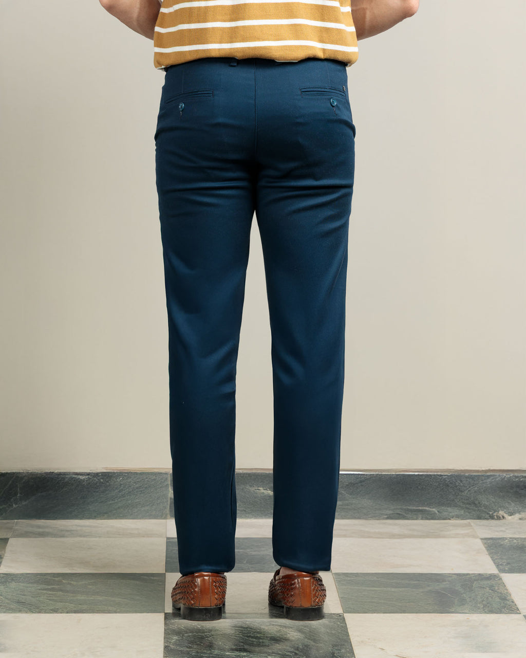 Navy Ink Tapered Fit Cotton Pants