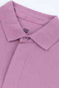 Lavender Concealed Placket Polo Shirt