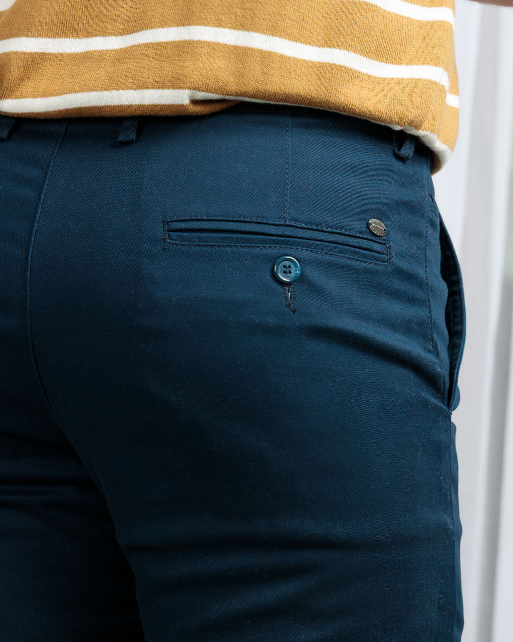 Navy Ink Tapered Fit Cotton Pants