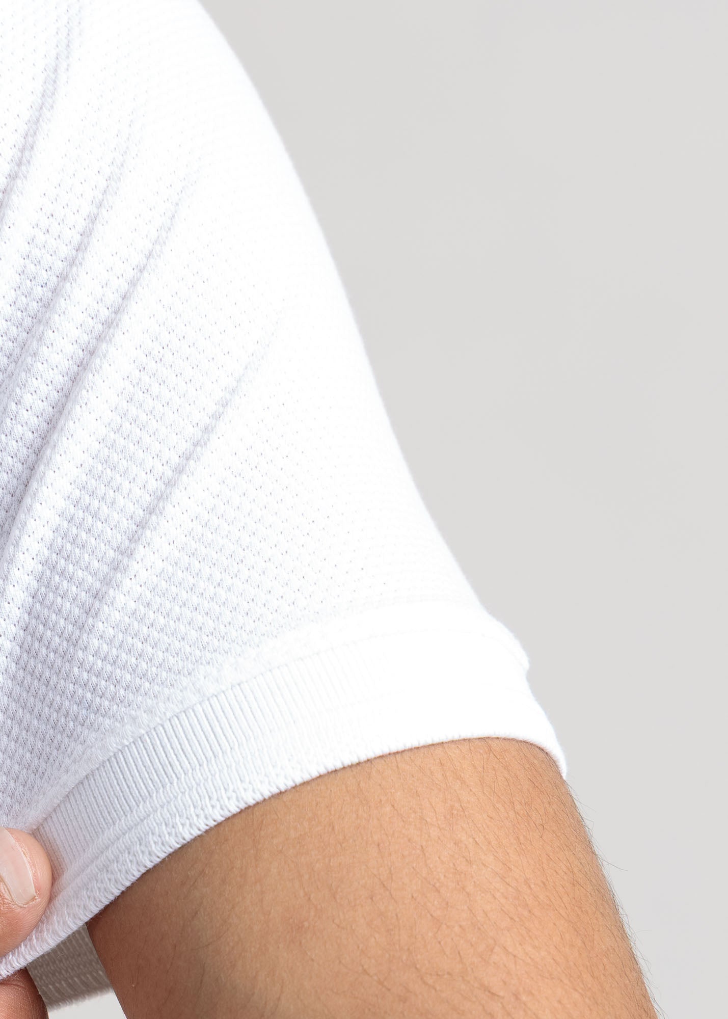 Popcorn Jacquard Polo Shirt — Clean White