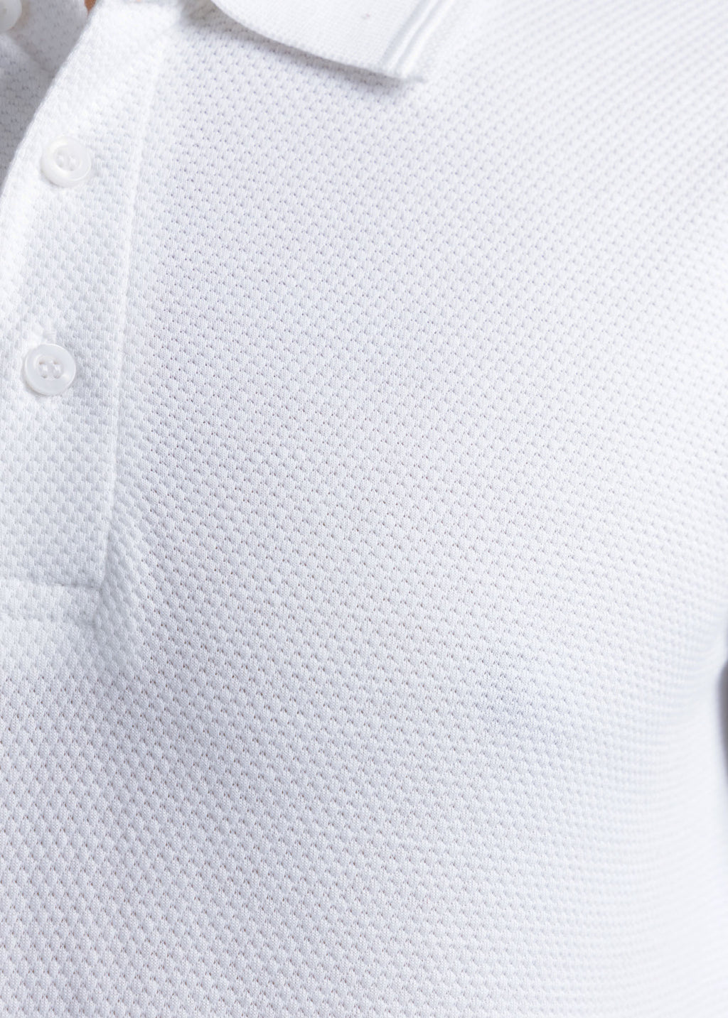 Popcorn Jacquard Polo Shirt — Clean White