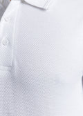 Popcorn Jacquard Polo Shirt — Clean White