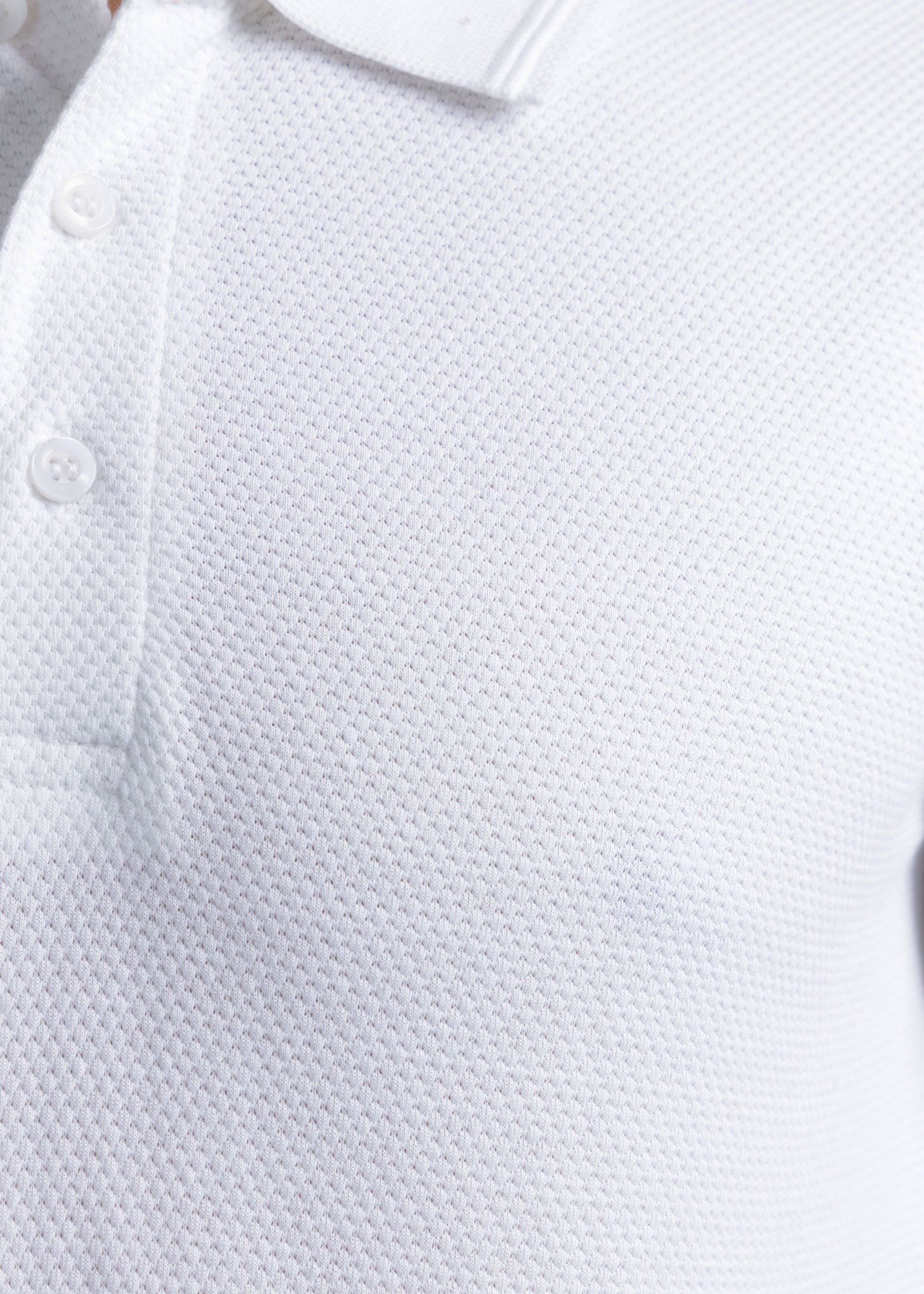 Popcorn Jacquard Polo Shirt — Clean White