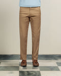 Camel Tapered Fit Cotton Pants
