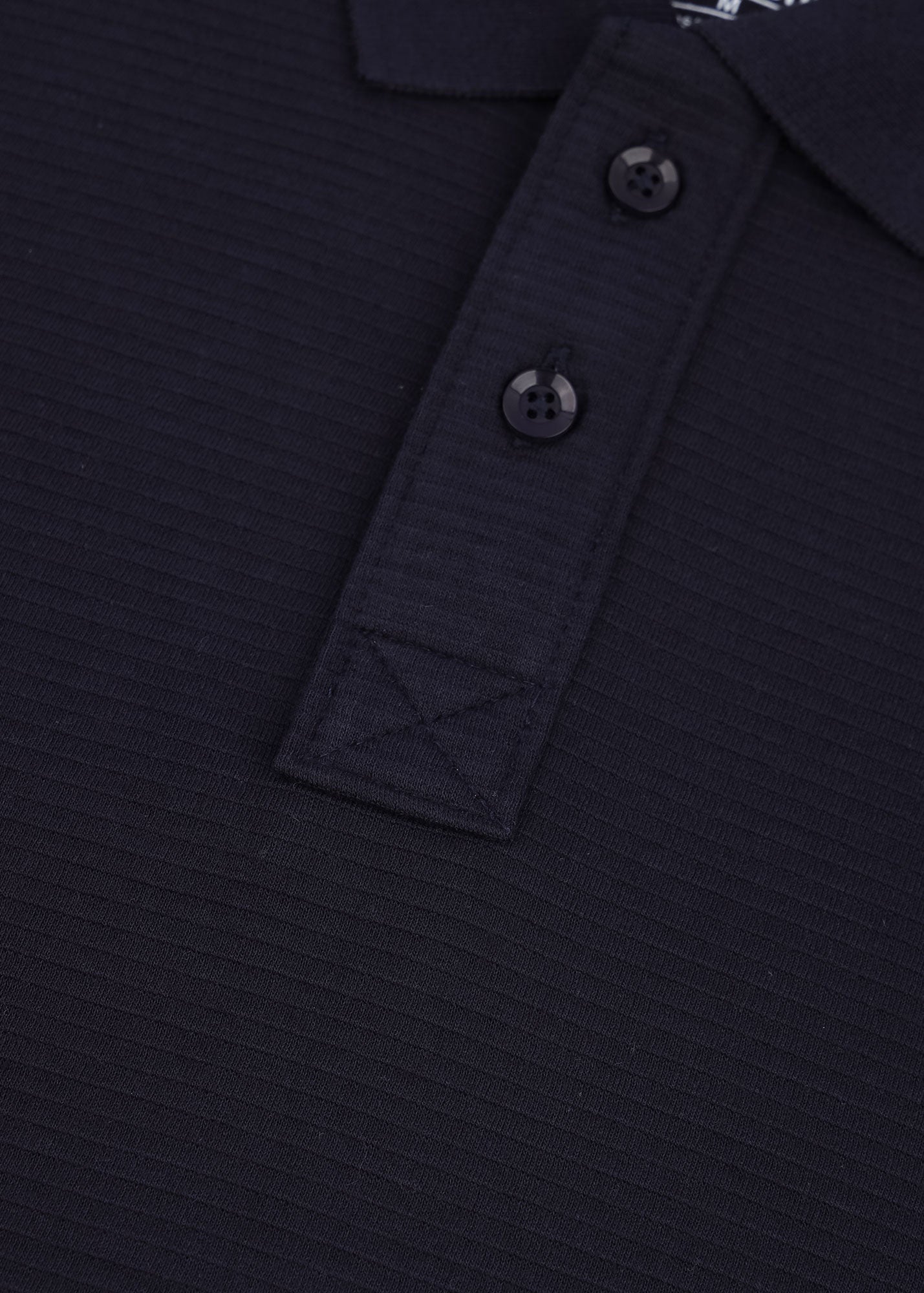 Ottoman Knit Polo Shirt—Navy