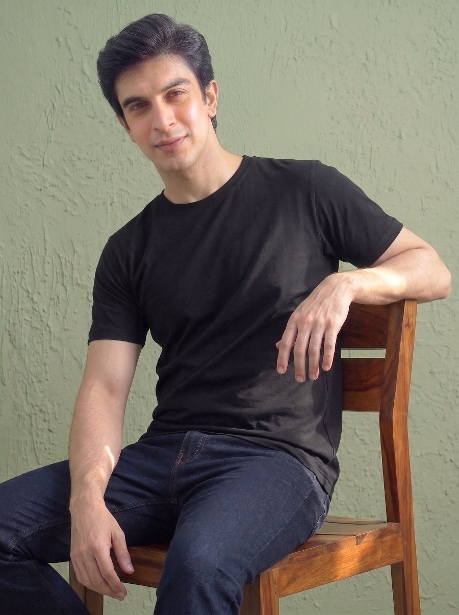 All Day Cotton Stretch T-Shirt – Black