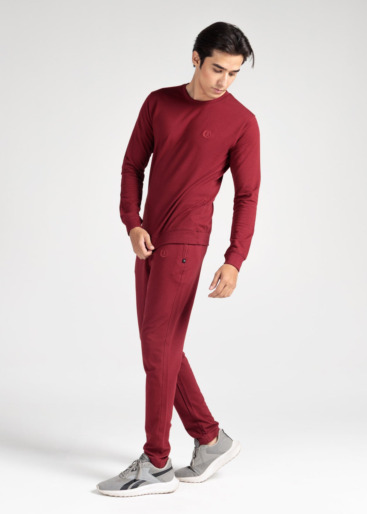 Essential Cotton Terry Co-ord Set – Dark Maroon