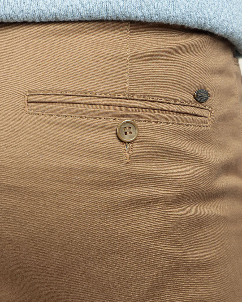 Camel Tapered Fit Cotton Pants