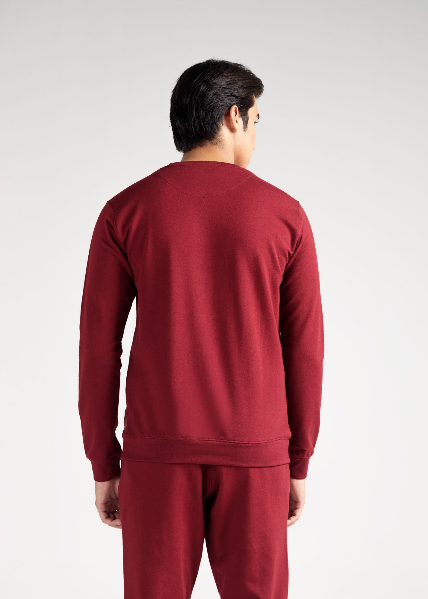 Essential Cotton Terry Co-ord Set – Dark Maroon