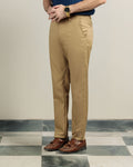 Tan Khaki Tapered Fit Cotton Pants