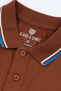 Essential Brown Cotton Lycra Polo Shirt