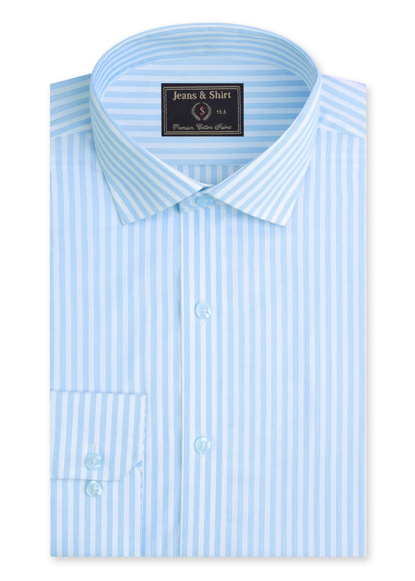 Sky Blue Dual Stripe Formal Shirt