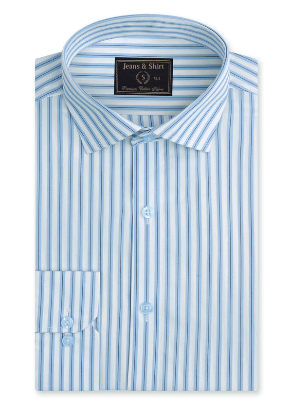 Sky Blue Pencil Stripe Formal Shirt