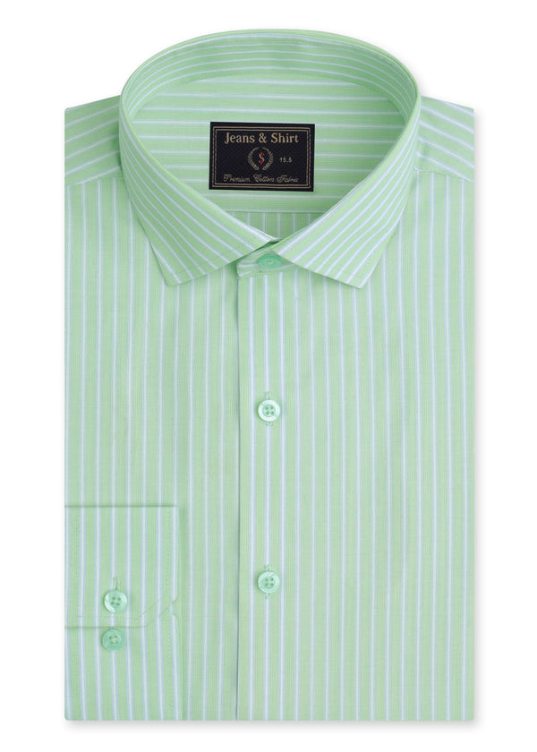 Mint Green Pencil Stripe Formal Shirt
