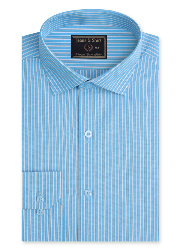 Ice Blue Multi Stripe Formal Shirt
