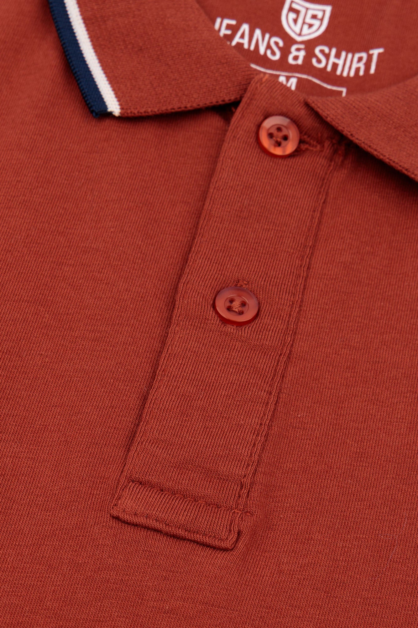 Rust Cotton Lycra Polo Shirt