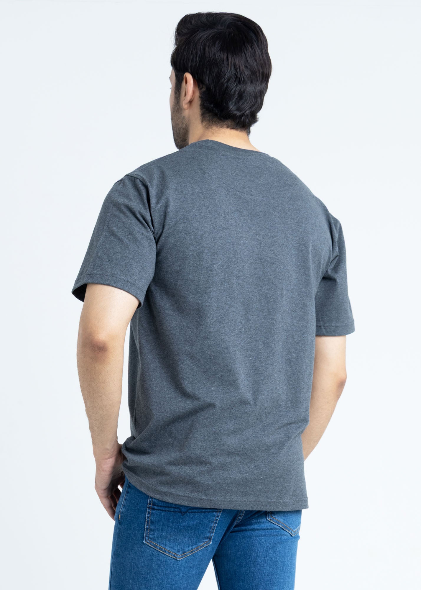 Relaxed Fit Heather Grey T-Shirt Lycra Jersey