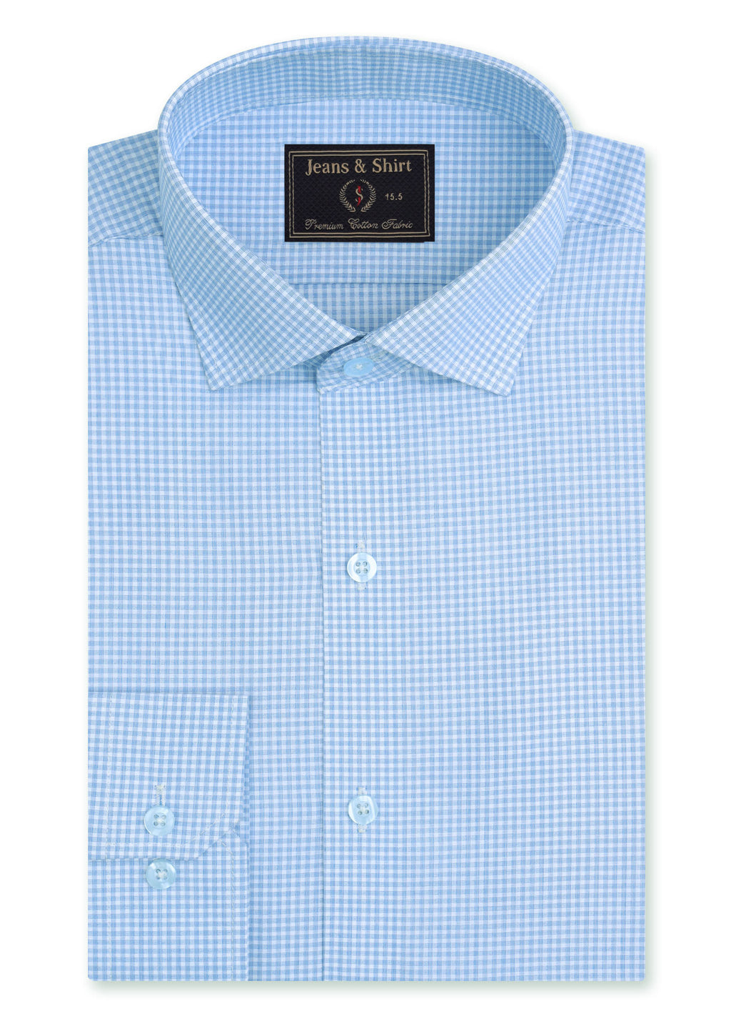 Sky Blue Micro Check Formal Shirt