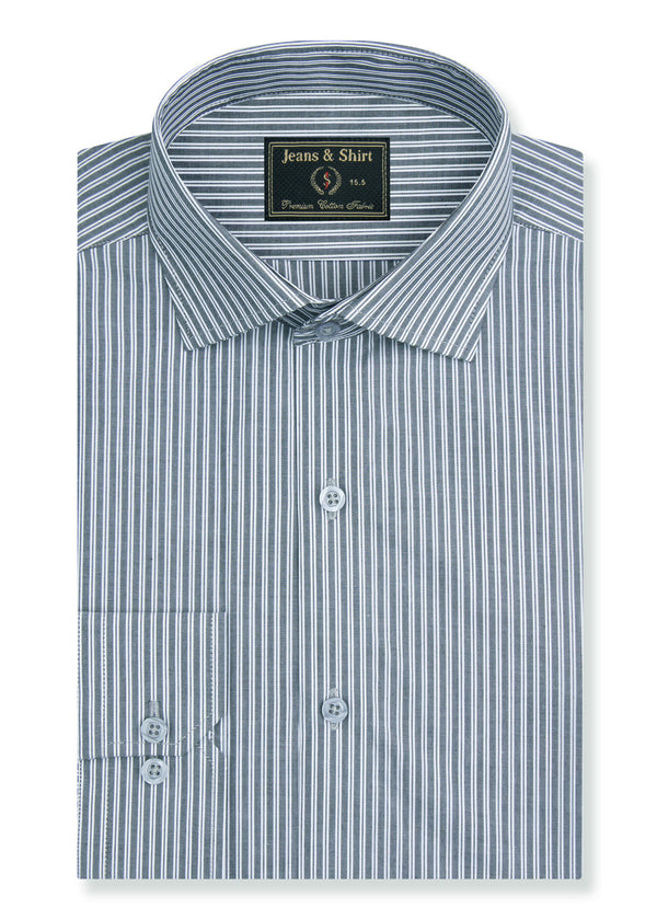 Charcoal Grey Stripe Formal Shirt