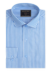 Blue & White Pencil Stripe Formal Shirt