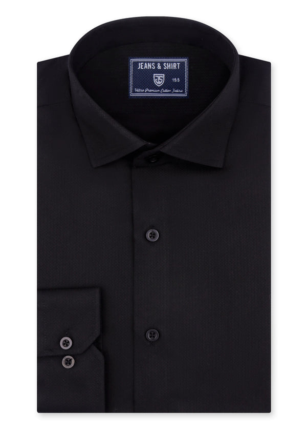 Black Textured Formal Shirt