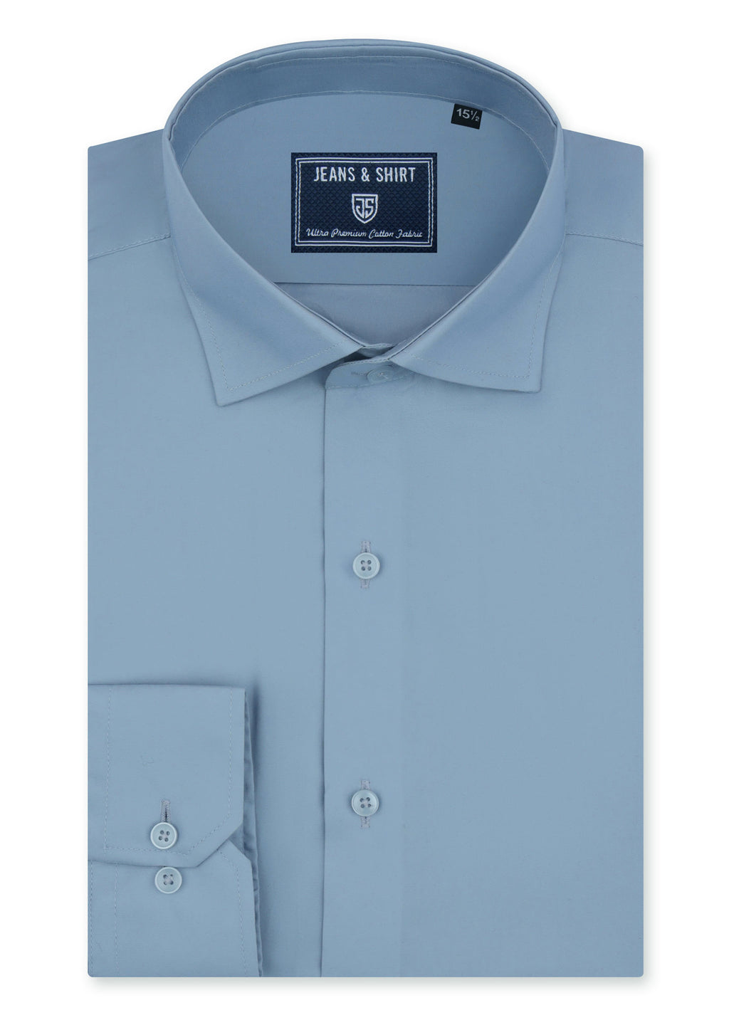 Cloud Blue Cotton Satin Formal Shirt