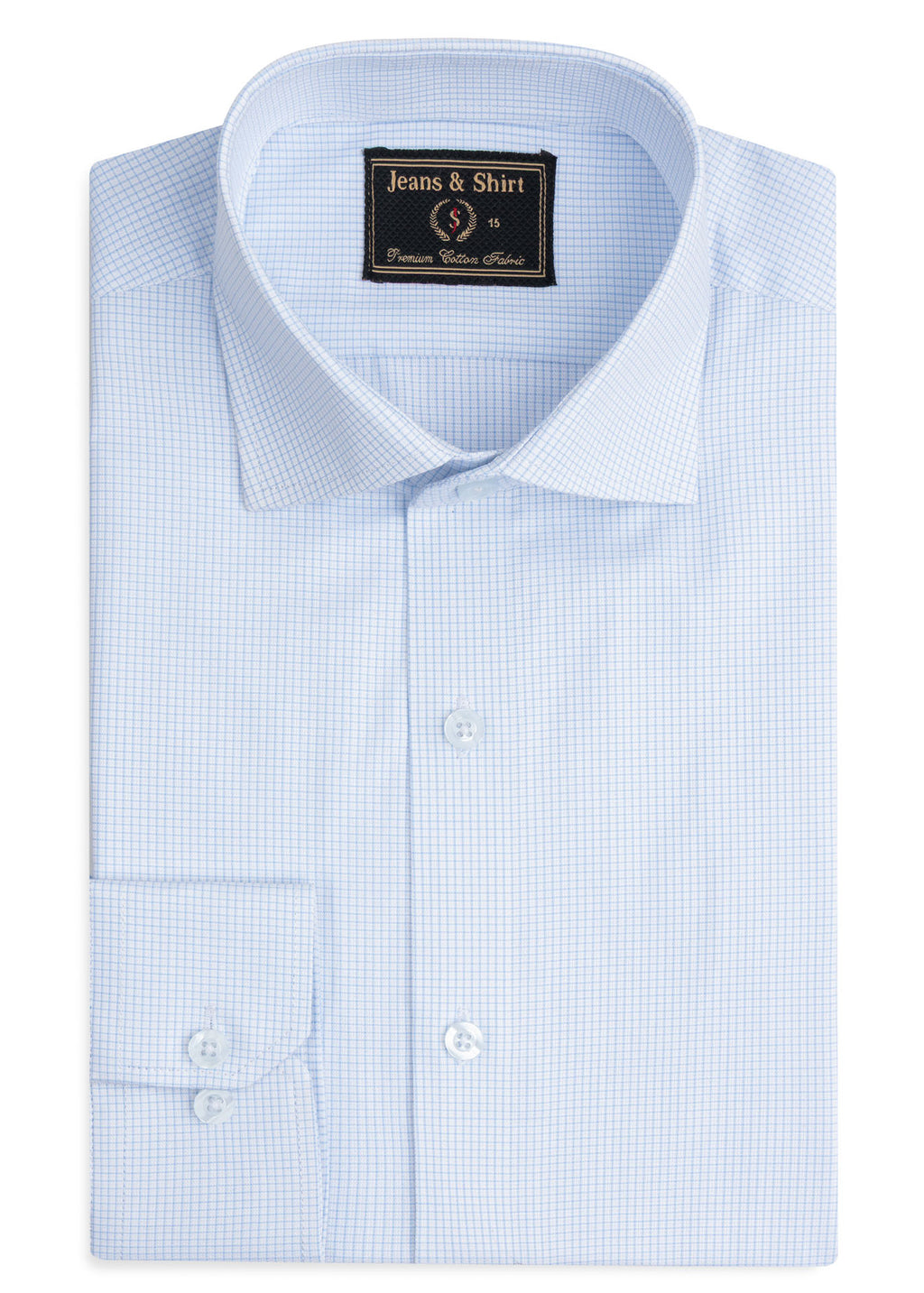 White Micro-Check Formal Shirt