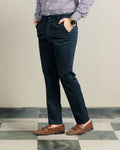 Twlight Navy Tapered Fit Cotton Pants