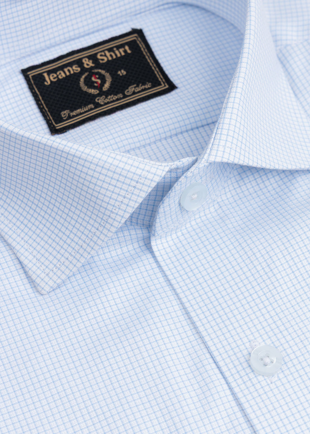White Micro-Check Formal Shirt