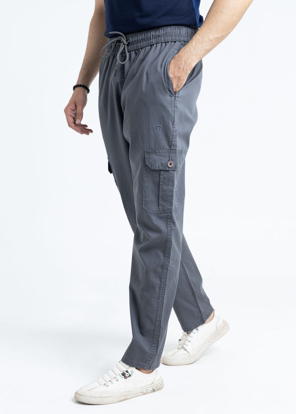 Comfort Cotton Cargo Trousers – Dark Grey