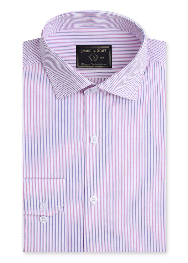 Pink & Blue Pencil Stripe Formal Shirt