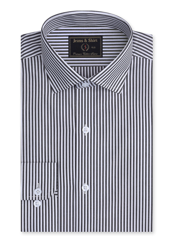 Black & White Pencil Stripe Formal Shirt